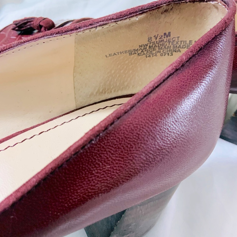 Nine West Burgundy Leather Croc Embossed Loafer NWOT - Picture 4 of 11